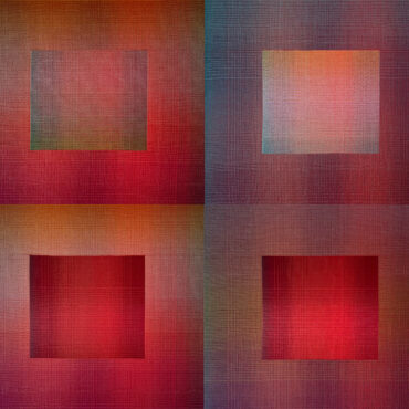 Variations on Red, 2023. Four pieces within a larger series. 48 x 42 cm each